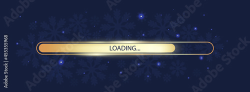 Progress bar Loading banner. For ui interface. Winter Christmas banner about the upcoming new year