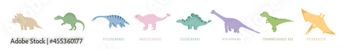 Set of ancient dinosaurs different dinosaurs