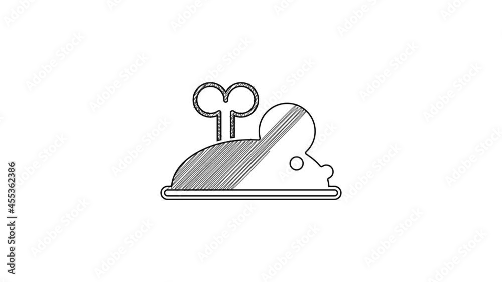 Black line Clockwork mouse icon isolated on white background. Wind up mouse toy. 4K Video motion graphic animation Black line Clockwork mouse icon isolated on white background. Wind up mouse toy. 4K Video motion graphic animation