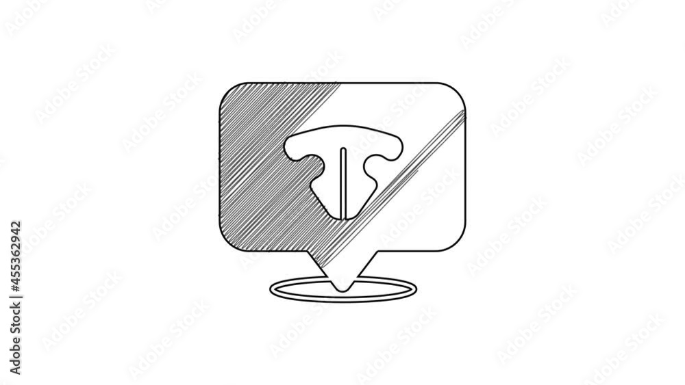 Black line Cat nose icon isolated on white background. 4K Video motion graphic animation Black line Cat nose icon isolated on white background. 4K Video motion graphic animation