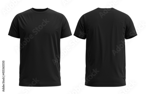 3D HQ Rendered T-shirt. With detailed and Texture. Color [ BLACK ] photo