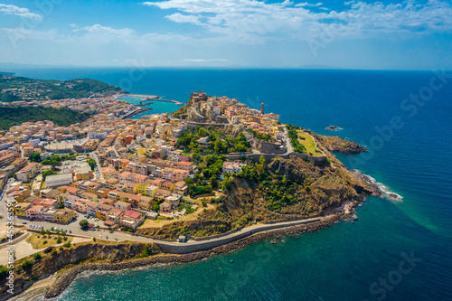 Aerial view of Castelsardo - a town and comune in Sardinia, Italy