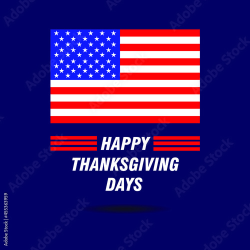 Happy Thanksgiving vector design with US flag eps 10 royalty free file