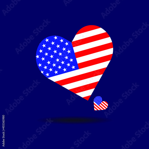 United States love shaped flag vector design eps 10 free file