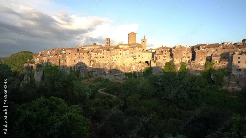 Panoramic view of Vitorchiano in the late afternoon. Lazio, central Italy. Panoramic view of Vitorchiano in the late afternoon. Lazio, central Italy.