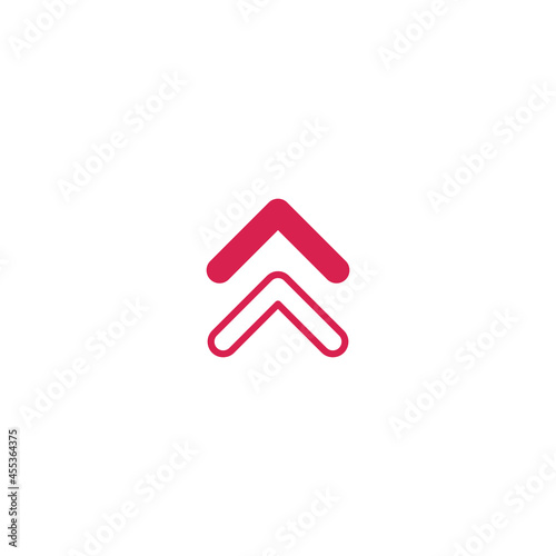 Black vector double chevron arrows pointing upward. road sign for turn. Stock Vector illustration isolated on white background.