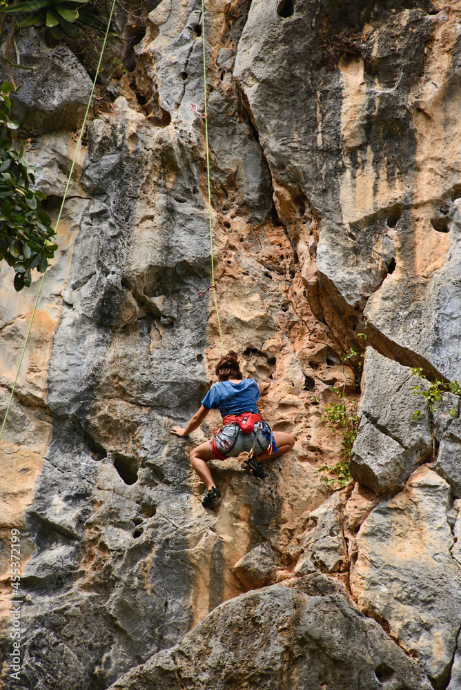 Rock climbing in the Viñales Valley, Cuba