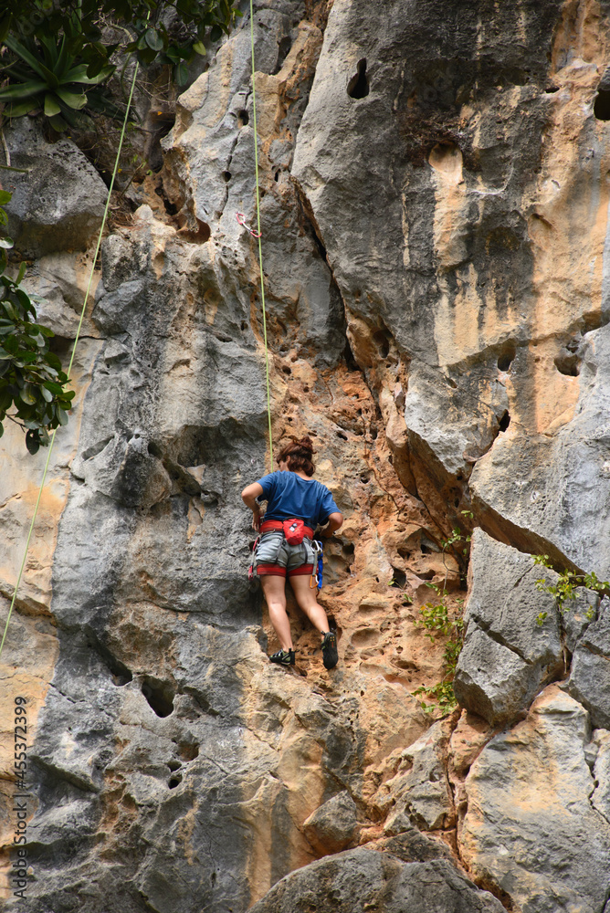 Rock climbing in the Viñales Valley, Cuba