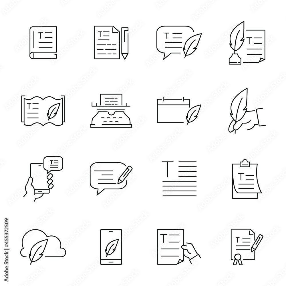 text icons set. text pack symbol vector elements for infographic web text icons set. text pack symbol vector elements for infographic web