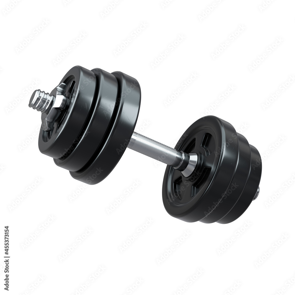 Realistic Dumbbell isoalted on white. 3d rendered illustration. Realistic Dumbbell isoalted on white. 3d rendered illustration.