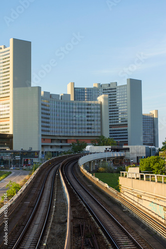 Vienna International Centre in Vienna on a sunny day.