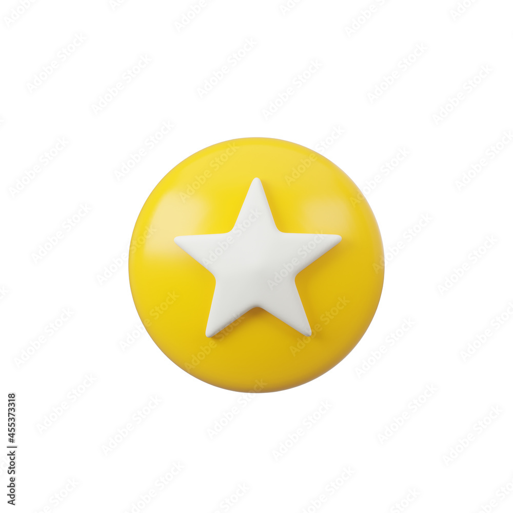 Obraz premium Favorite sign 3d render. Interface button isolated on white.