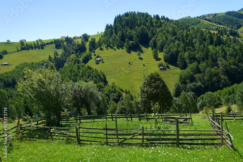 Summer landscape in the Carpathians  Magura Village  Romania  Europe