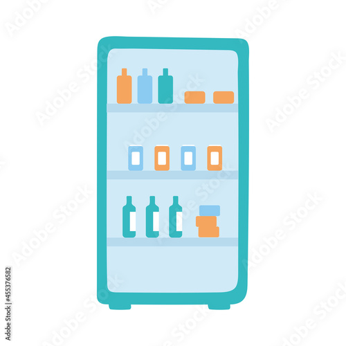 refrigerator with beverages
