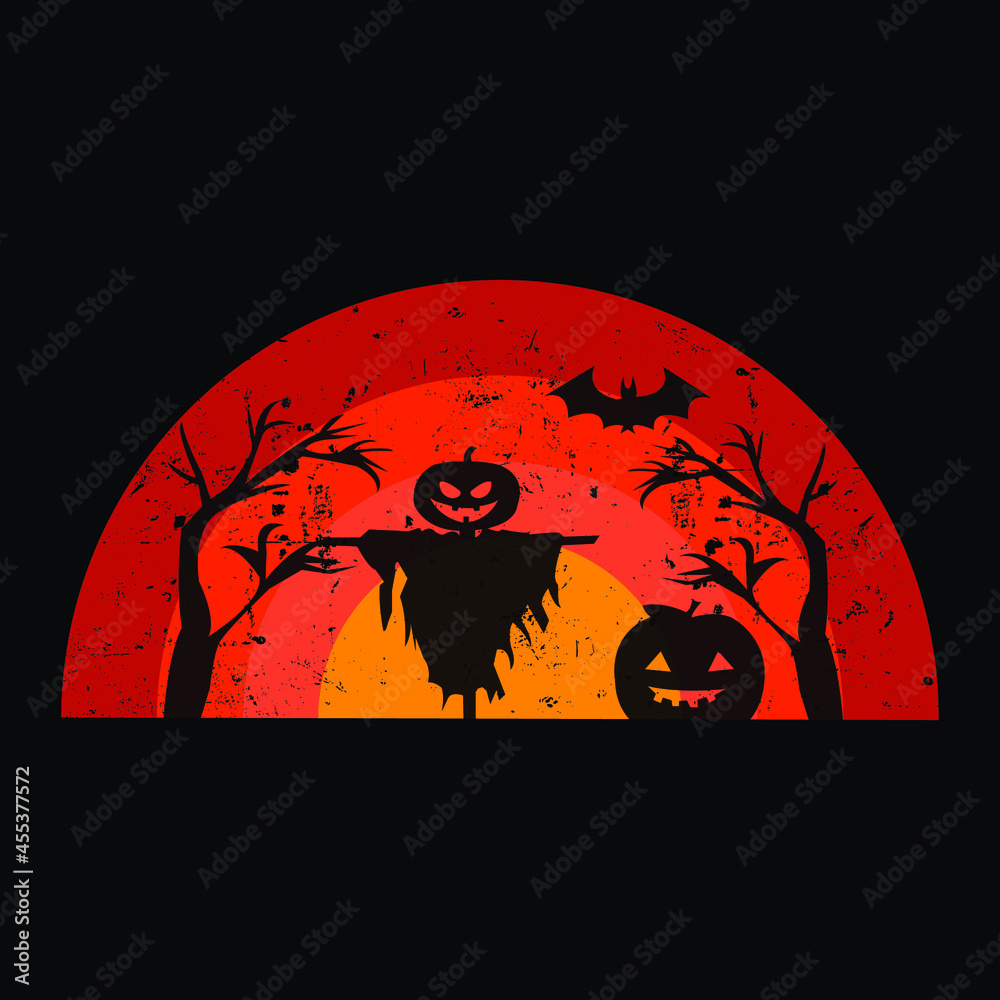 Halloween Scary Grunge typography t-shirt design
