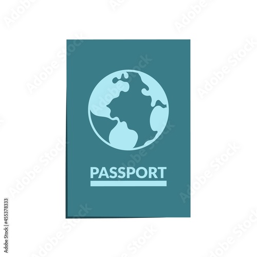Passport isolated on white background. Vector flat illustration. Identity document. Time to travel 