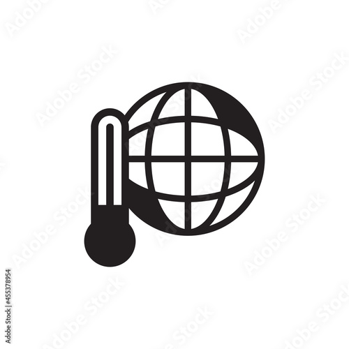 Earth temperature icon - global warming icon