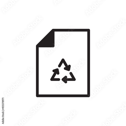 recycling paper icon - Ecology sign symbol