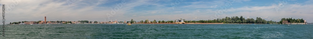 panoramic view to the lagoon and islands of Venice with Lido panoramic view to the lagoon and islands of Venice with Lido