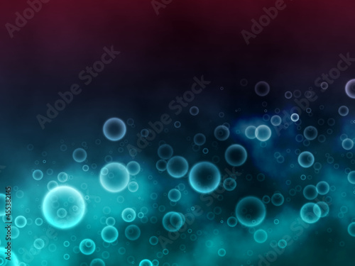 abstract background nebula with bubbles