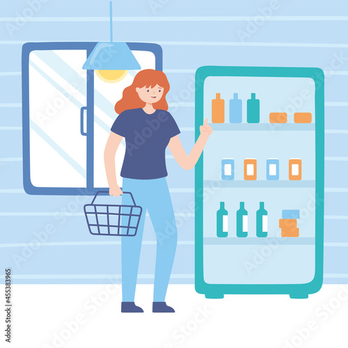 woman beverages shopping