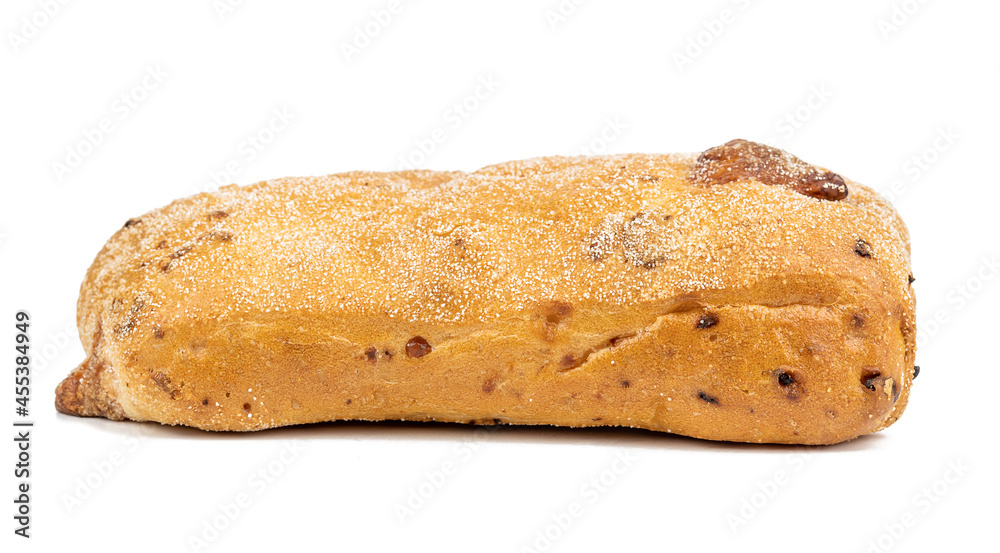 italian bread ciabatta with cheese and onion isolated on white background. ciabatta bun cut out italian bread ciabatta with cheese and onion isolated on white background. ciabatta bun cut out