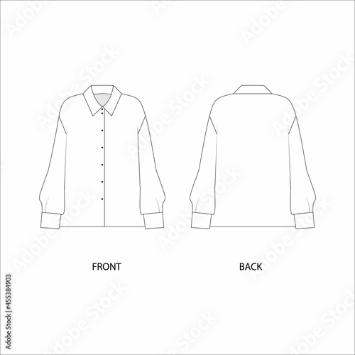 illustration of a blouse. women blouse long sleeve. Blouse vector. 
