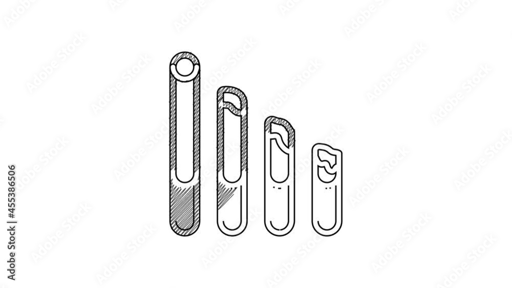Black line Smoking cigarette icon isolated on white background. Tobacco sign. 4K Video motion graphic animation Black line Smoking cigarette icon isolated on white background. Tobacco sign. 4K Video motion graphic animation