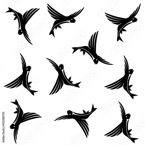 Flying fish pattern design