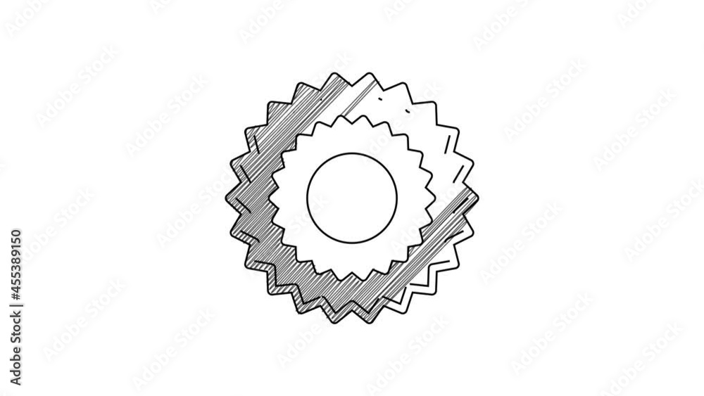 Black line Sun icon isolated on white background. 4K Video motion graphic animation Black line Sun icon isolated on white background. 4K Video motion graphic animation