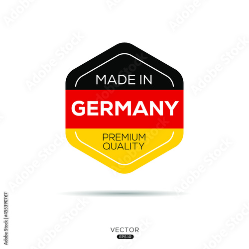Made in (Germany) Sign, Germany logo design, vector illustration.