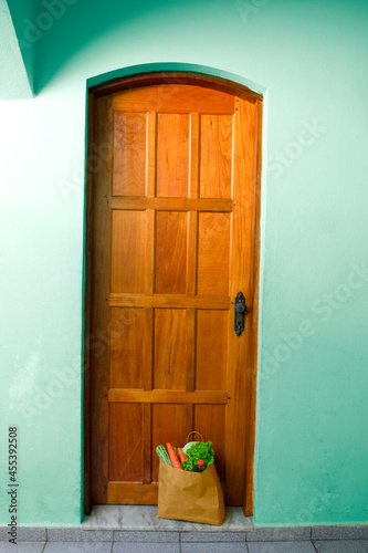 the package of products delivered to the door