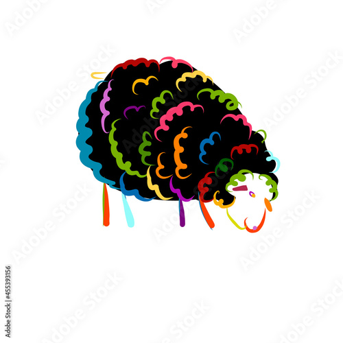 Funny sheep, sketch for your design