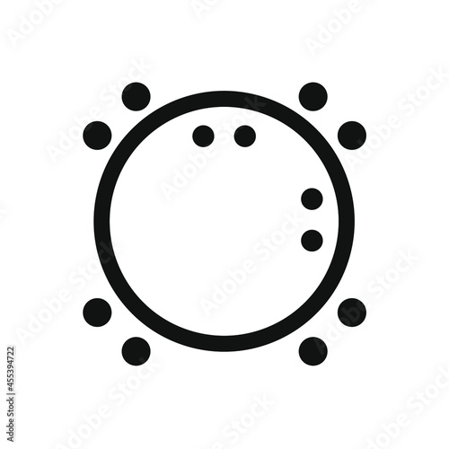 black outline circle with small circle inside and outside