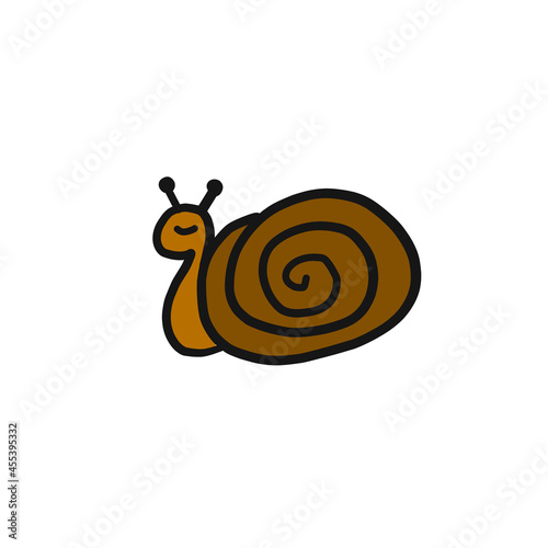 Funny snail logo, isolated for your design