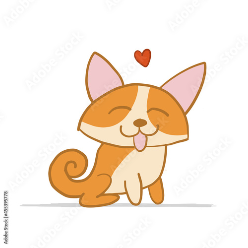 Corgi dog. Funny Puppy. Sketch for your design