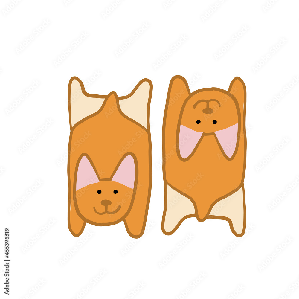 Corgi dogs relax. Funny Puppy. Sketch for your design Corgi dogs relax. Funny Puppy. Sketch for your design