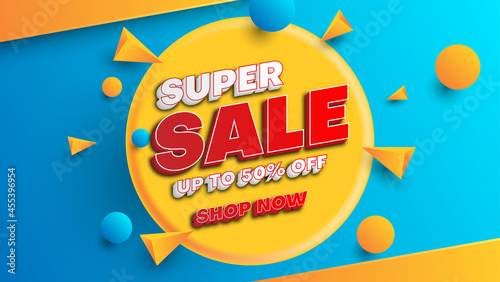 realistic 3d sale banner design for promotion