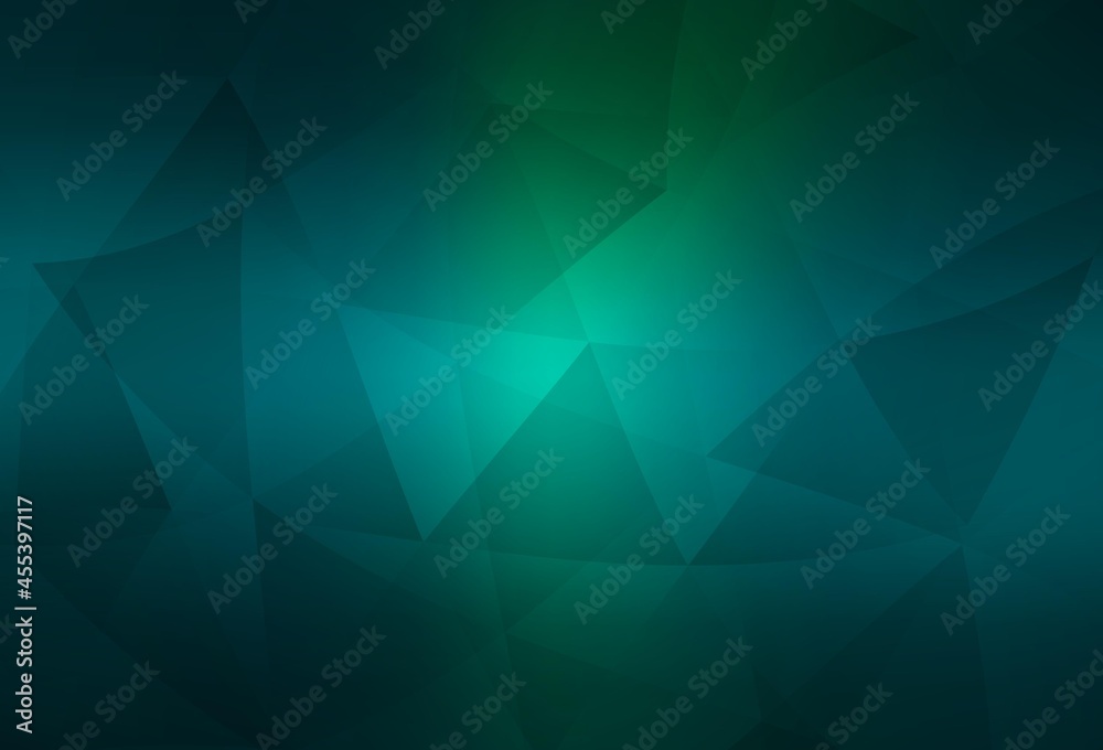 Light Blue, Green vector polygonal pattern. - obrazy, fototapety, plakaty 