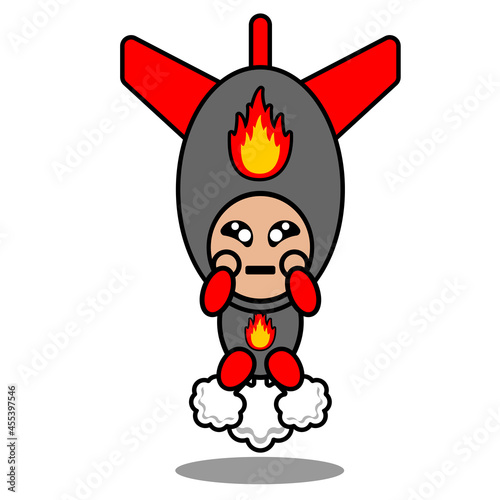 cartoon doodle vector cute character nuclear bomb fart mascot costume