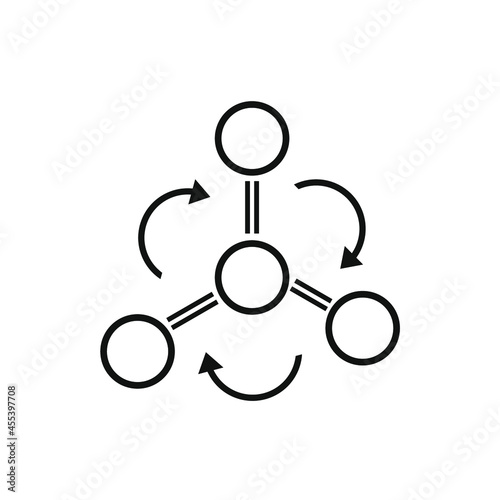 molecule icon with three arrows around it