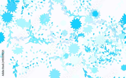 Light Pink, Blue vector doodle pattern with flowers