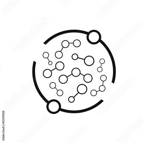 group of molecules in a truncated circle