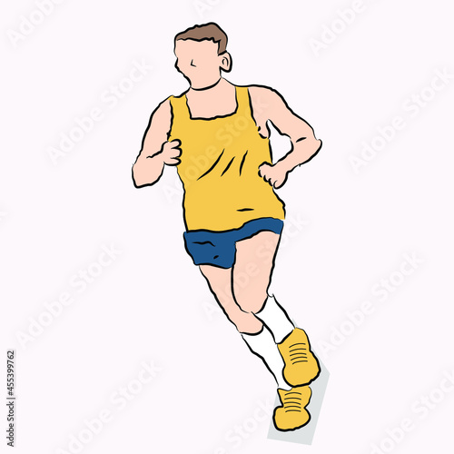 illustration of a boy running outdoors