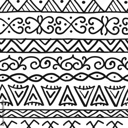 Ethnic handmade ornament, Folk Nordic Background. Seamless Pattern for your design