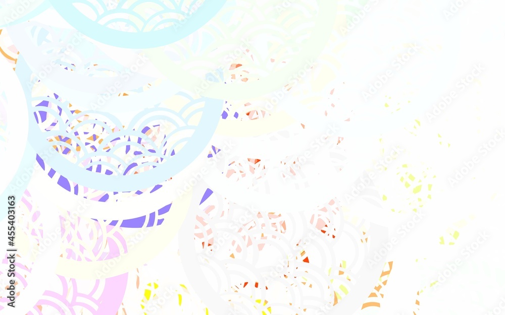 Light Blue, Yellow vector Blurred decorative design in abstract style with bubbles.