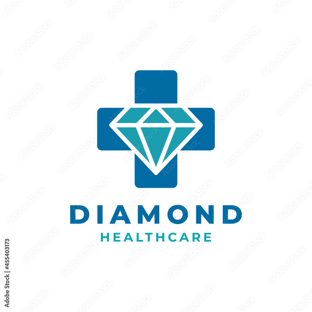Fototapeta premium Diamond Medical Cross Logo