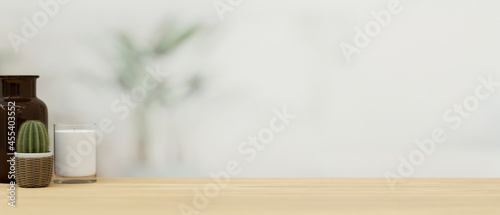 Mockup space for montage your product on wooden tabletop  foreground  3d rendering