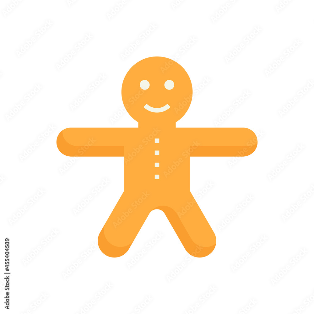 Gingerbread man cookie or biscuit vector icon. That is food, baked goods with cute cartoon for decorative event i.e. celebration, merry christmas, holiday, happy new year in december or winter season. Gingerbread man cookie or biscuit vector icon. That is food, baked goods with cute cartoon for decorative event i.e. celebration, merry christmas, holiday, happy new year in december or winter season.