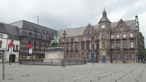 town hall and dusseldorf statue in germany